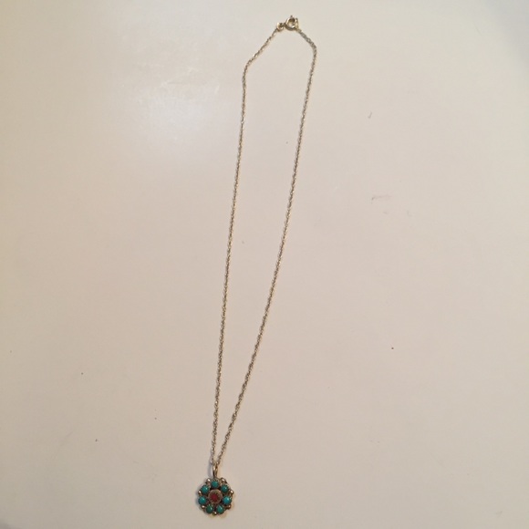 🌺 NECKLACE VINTAGE FLOWER PENDANT STERLING CHAIN - Picture 4 of 8